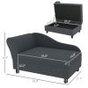 Pet Sofa Bed Couch with Storage, Pet Sofa for Cats and Small Dogs, Dark Gray