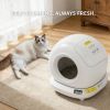 Best Automatic Cat Litter Box, 78L Fully Enclosed Tuya APP Smart Self-Cleaning Litter Box for Multi-Cat Homes