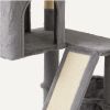 Indoor Cat Kittens Multi-Level Climbing Activity Tower with Scratching Posts, FSC Certified, 60.1" (152.7cm) H, Grey