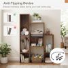 Cat Bookshelf Cabinet (Rustic Brown), 8 Organized Storage Sections & Multiple Climbing Platforms