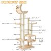 Modern Heavy-Duty No-Drill Large Cat Tree – Solid Wood Multi-Story Board, 5-Story Multi-Column Cat Tower