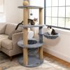 47" Cat Tower with Scratching Posts - Multi-Level Cat Tree for Relax & Play, Light Grey