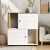 Double Cat Litter Box Enclouse,Cat Litter Box Enclosure for 2 Cats, Cat Litter Cabinet, Double Litter Box Enclosure with Shelve