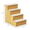 Pet Stairs, Small Pet Steps with Cushioned Removable Covering for Dogs and Cats Up To 22 lbs, Natural