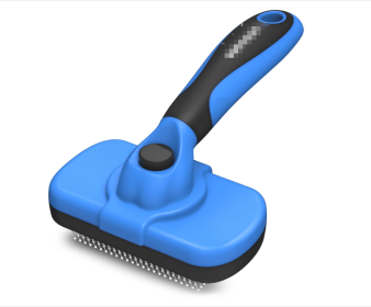 Self Cleaning Slicker Brush - Skin Friendly Deshedding Grooming Tool for Dogs & Cats, Suitable for Shedding & Haired Pets (Color: Blue)