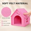 House-Shaped Felt Cat House for Indoor Cats,18"x15"x17" Foldable Cat Bed Cave