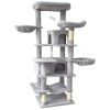 68in Multi-Level Cat Tree Tower with Hammocks, Cat Condo, Hanging Basket, Removable Cushions & Sisal Scratching Posts, Plush Cat Activity Center for I