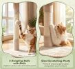 6-Tier Floor to Ceiling Cat Tree with Plush Bed Sisal Scratching Posts for Multi-Cat Households Furniture-Style Design