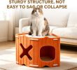 Triangle Felt Cat House for Indoor Cats,Stackable Corner Cat Bed Cave for Cats Up to 22 Lbs,14"x14"x12" Covered Cat Tunnel Hideaway Condo