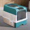 Fully Enclosed Magic Cube Litter Box, Top/Front Entry, Pull-Out Drawer, Anti-Splash Odor Control, Large for Big Cats