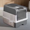 Fully Enclosed Magic Cube Litter Box, Top/Front Entry, Pull-Out Drawer, Anti-Splash Odor Control, Large for Big Cats