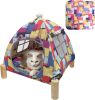 Portable Cat Tent Bed – Foldable Indoor Tent Bed for Cats & Small Dogs, Washable Cushion, Cozy Hideaway for Kittens & Cats, Easy Assembly & Travel