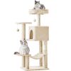 44 inch Cat Tree Tower, Multi-Cat Climbing Tower with, Natural Sisal Scratching Posts, Extended Platform, Hammock