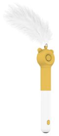 Pet Life 'KITIQUE" 3-in-1 Retractable and Extendable Feathered and Laser Wand Kitty Cat Teaser (Color: Yellow)