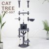 Floor to Ceiling Cat Tower with Adjustable Height(92-101 Inches), 7 Level Cat Climbing Tower with Cozy Hammock