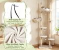 6-Tier Floor to Ceiling Cat Tree with Plush Bed Sisal Scratching Posts for Multi-Cat Households Furniture-Style Design