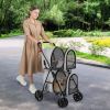 4-in-1 Double Pet Stroller with Detachable Carrier and Travel Carriage