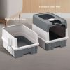 Fully Enclosed Magic Cube Litter Box, Top/Front Entry, Pull-Out Drawer, Anti-Splash Odor Control, Large for Big Cats