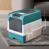 Fully Enclosed Magic Cube Litter Box, Top/Front Entry, Pull-Out Drawer, Anti-Splash Odor Control, Large for Big Cats