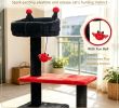57" Spooky Cat Tower for Cats with Padded Perch And Spider Shaped Hanging Toy  Interactive Cat Tree for Kittens