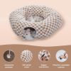Cat Donut Tunnel with Bed for Indoor Cats, Cat Play Tunnel with Washable Soft Plush Mat, Round Tube Toys Cute Tube for Kittens, Puppies