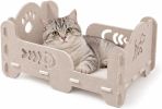 Single-Tier Felt Cat House for Indoor Cats,20"x14" Cute Hollow Cutout Elevated Cat Sofa Bed