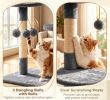 6-Tier Floor to Ceiling Cat Tree with Plush Bed Sisal Scratching Posts for Multi-Cat Households Furniture-Style Design