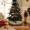 Cat Donut Tunnel with Bed for Indoor Cats, Cat Play Tunnel with Washable Soft Plush Mat, Round Tube Toys Cute Tube for Kittens, Puppies