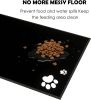 Elevated Cat Bowls with Splash Proof Mat for Kitten Puppy, 10° Tilted Raised Cat Bowl Stand Anti-Vomiting, 2 Wide Shallow Stainless Steel Bowls