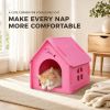 House-Shaped Felt Cat House for Indoor Cats,18"x15"x17" Foldable Cat Bed Cave
