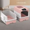 Fully Enclosed Magic Cube Litter Box, Top/Front Entry, Pull-Out Drawer, Anti-Splash Odor Control, Large for Big Cats