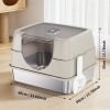 Fully Enclosed Stainless Steel Cat Litter Box White - 2025 Top Pick, Odor Lock, No Litter Scatter, Easy Clean