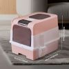 Fully Enclosed Magic Cube Litter Box, Top/Front Entry, Pull-Out Drawer, Anti-Splash Odor Control, Large for Big Cats