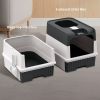 Fully Enclosed Magic Cube Litter Box, Top/Front Entry, Pull-Out Drawer, Anti-Splash Odor Control, Large for Big Cats