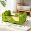 Single-Tier Felt Cat House for Indoor Cats,20"x14" Cute Hollow Cutout Elevated Cat Sofa Bed